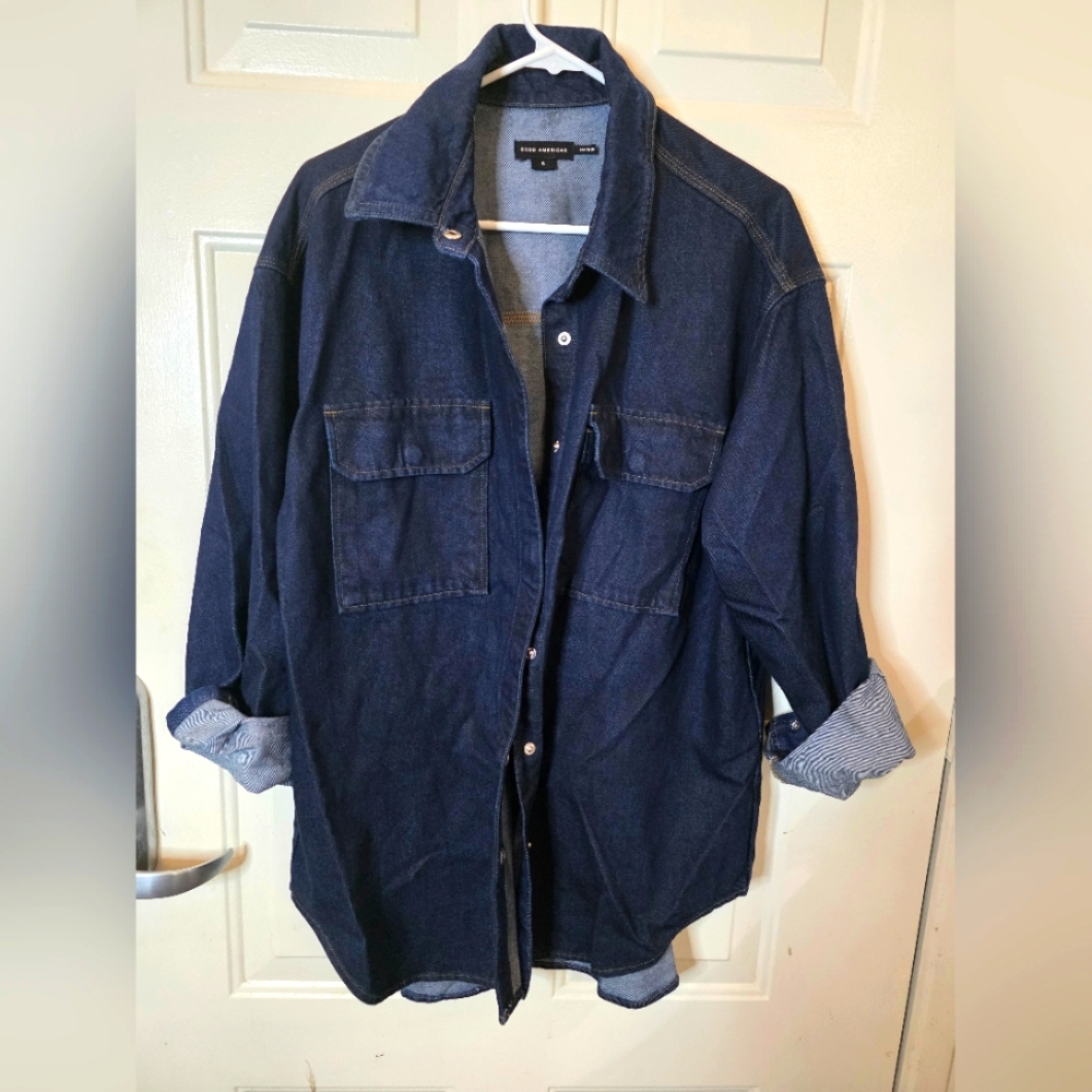 Good American Oversized Denim Shirt Size Small